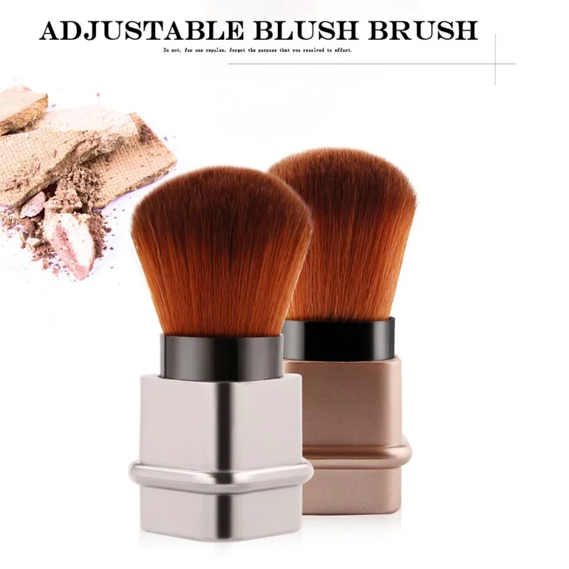 1PC Gold Silver Adjustable Blush Makeup Brush Retractable Portable Foundation Shadow Face Highlighter Telescopic Cosmetic Tools