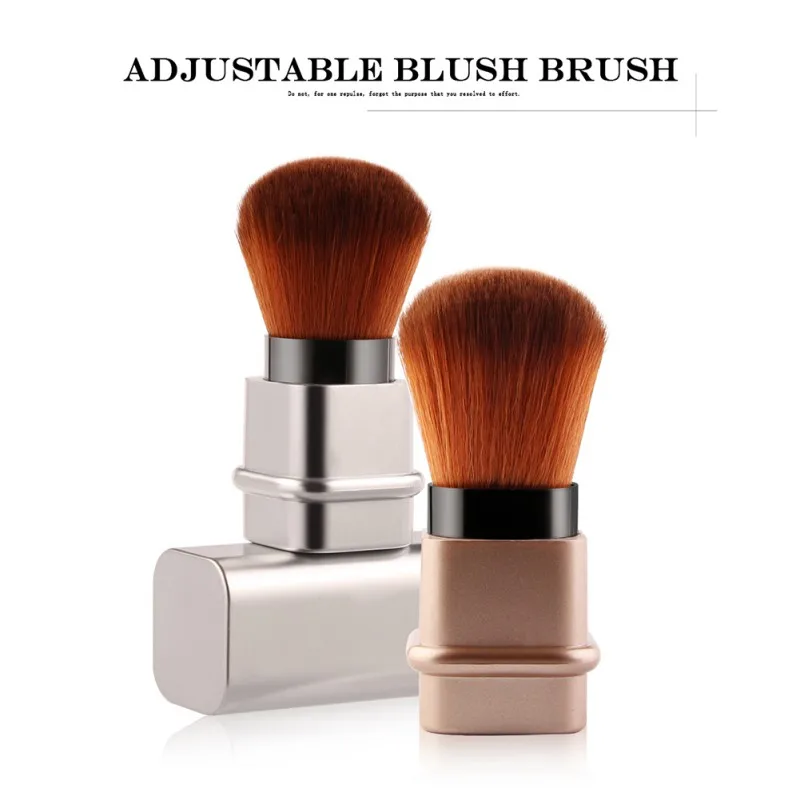 1PC Gold Silver Adjustable Blush Makeup Brush Retractable Portable Foundation Shadow Face Highlighter Telescopic Cosmetic Tools