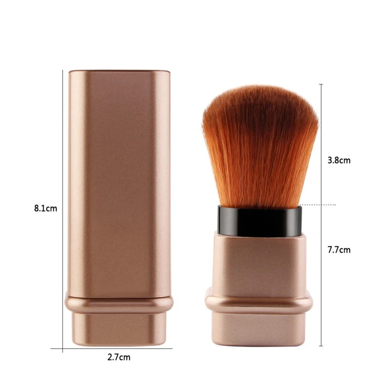 1PC Gold Silver Adjustable Blush Makeup Brush Retractable Portable Foundation Shadow Face Highlighter Telescopic Cosmetic Tools