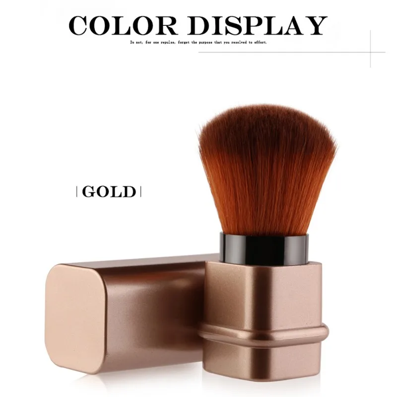 1PC Gold Silver Adjustable Blush Makeup Brush Retractable Portable Foundation Shadow Face Highlighter Telescopic Cosmetic Tools