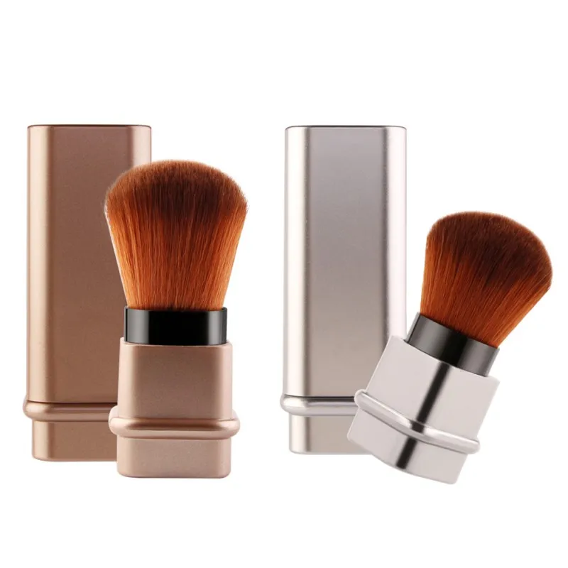 1PC Gold Silver Adjustable Blush Makeup Brush Retractable Portable Foundation Shadow Face Highlighter Telescopic Cosmetic Tools