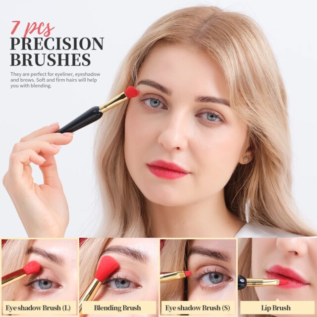 DUcare Makeup Brushes 12Pcs The Queen Seris Premium Gifts Foundation Powder Face Blush Eyeshadow Make up Brush Rubber Handle Set - Image 4