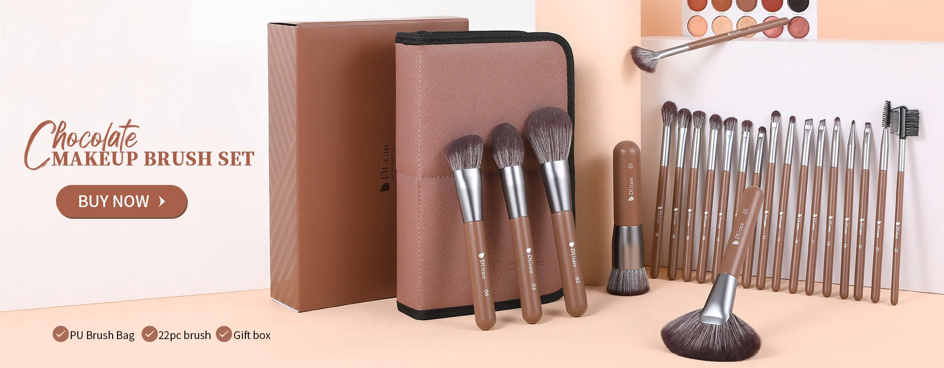 DUcare Makeup Brushes 12Pcs The Queen Seris Premium Gifts Foundation Powder Face Blush Eyeshadow Make up Brush Rubber Handle Set