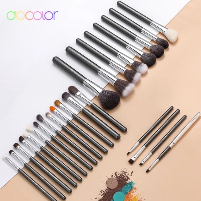 Docolor 25Pcs Makeup Brushes Set Professional Natural Hair Foundation Powder Blush Eyeshadow Face Blending Make up Brushes - Image 5