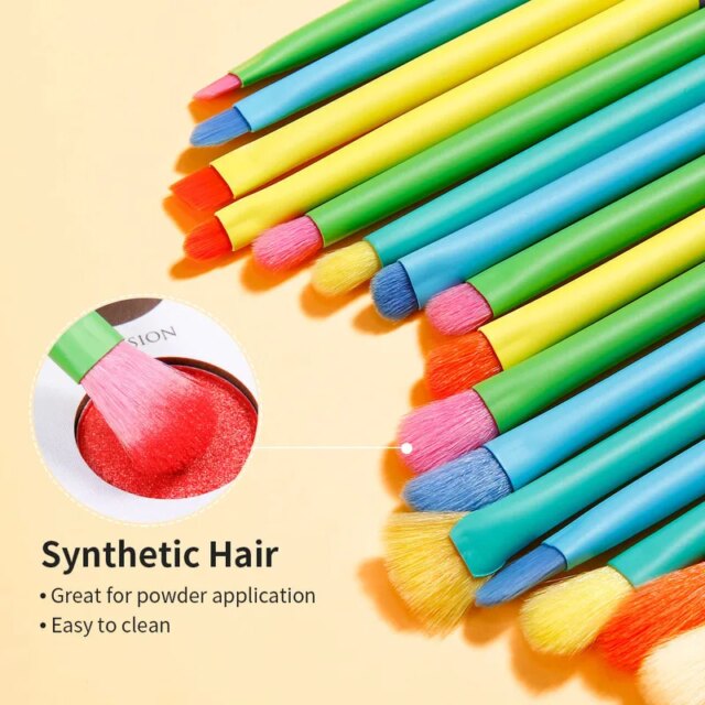 Docolor Eyes makeup brushes 15/16pcs Colorful Professional Makeup brushes Eyebrow Eyeshadow Eyeliner Blending Makeup brushes set - Image 2