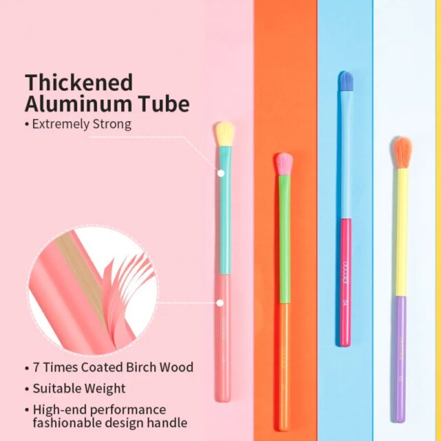 Docolor Eyes makeup brushes 15/16pcs Colorful Professional Makeup brushes Eyebrow Eyeshadow Eyeliner Blending Makeup brushes set - Image 4