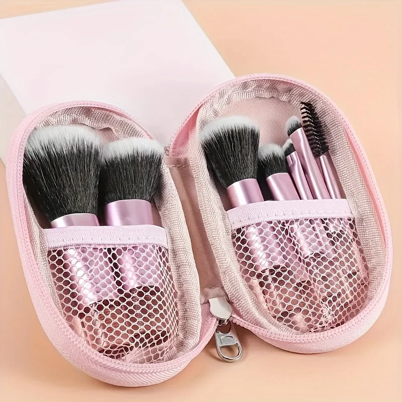 10-Piece Mini Makeup Brush Set with Storage Bag - Portable, High-Quality Cosmetic Brushes for Versatile Makeup Application