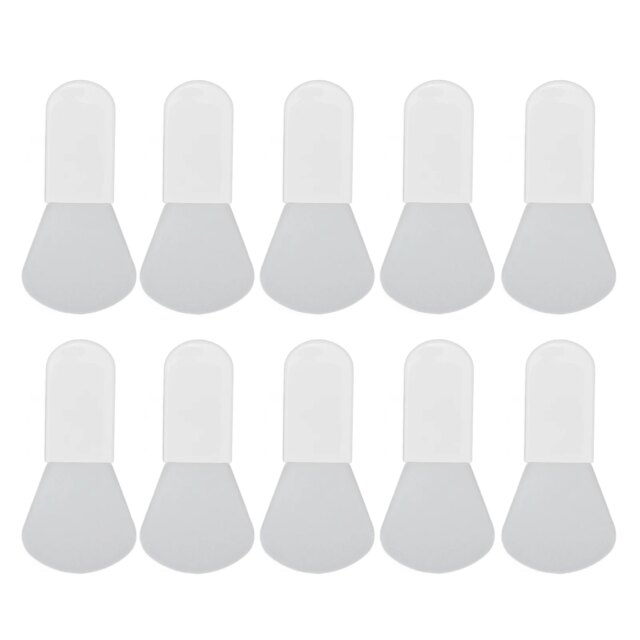 10Pcs Silicone Mask Brush Mini Short Handle Mud Applicator Portable Facial Beauty Tool WhiteFanshaped Type - Image 2