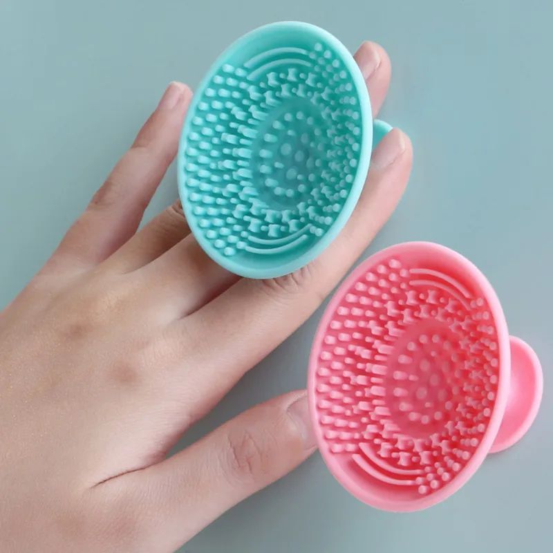 1PC Solid Finger Holder Silicone Makeup Brushes Cleaning Mat Pads Cosmetic with Suction Cups Beauty Health Tools Easy to Wash