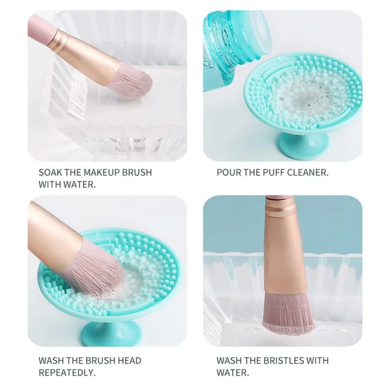 1PC Solid Finger Holder Silicone Makeup Brushes Cleaning Mat Pads Cosmetic with Suction Cups Beauty Health Tools Easy to Wash