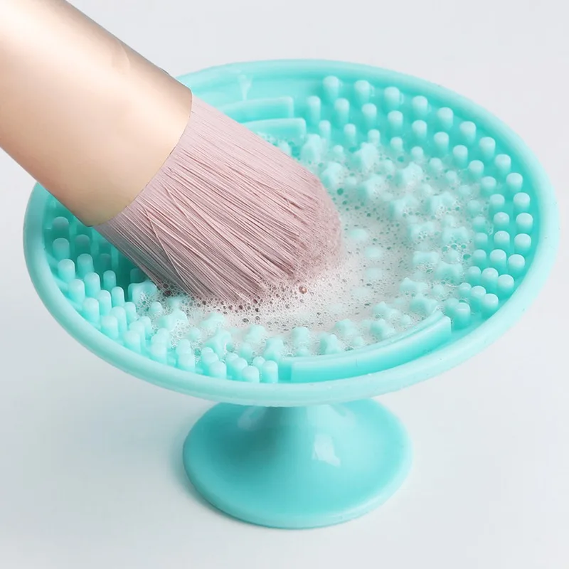 1PC Solid Finger Holder Silicone Makeup Brushes Cleaning Mat Pads Cosmetic with Suction Cups Beauty Health Tools Easy to Wash