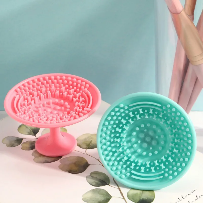 1PC Solid Finger Holder Silicone Makeup Brushes Cleaning Mat Pads Cosmetic with Suction Cups Beauty Health Tools Easy to Wash