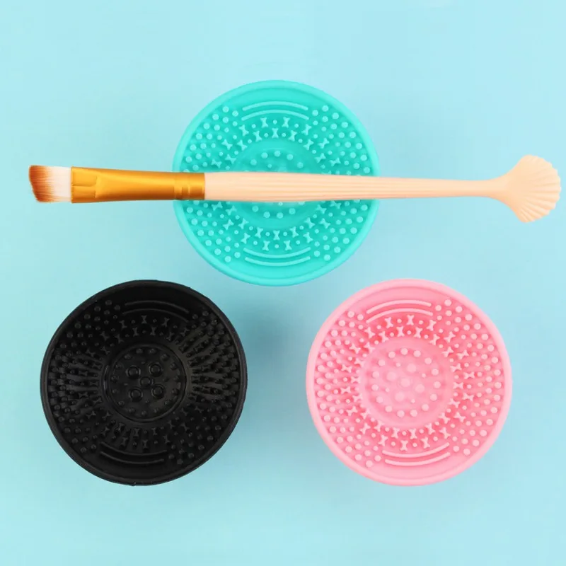 1PC Solid Finger Holder Silicone Makeup Brushes Cleaning Mat Pads Cosmetic with Suction Cups Beauty Health Tools Easy to Wash