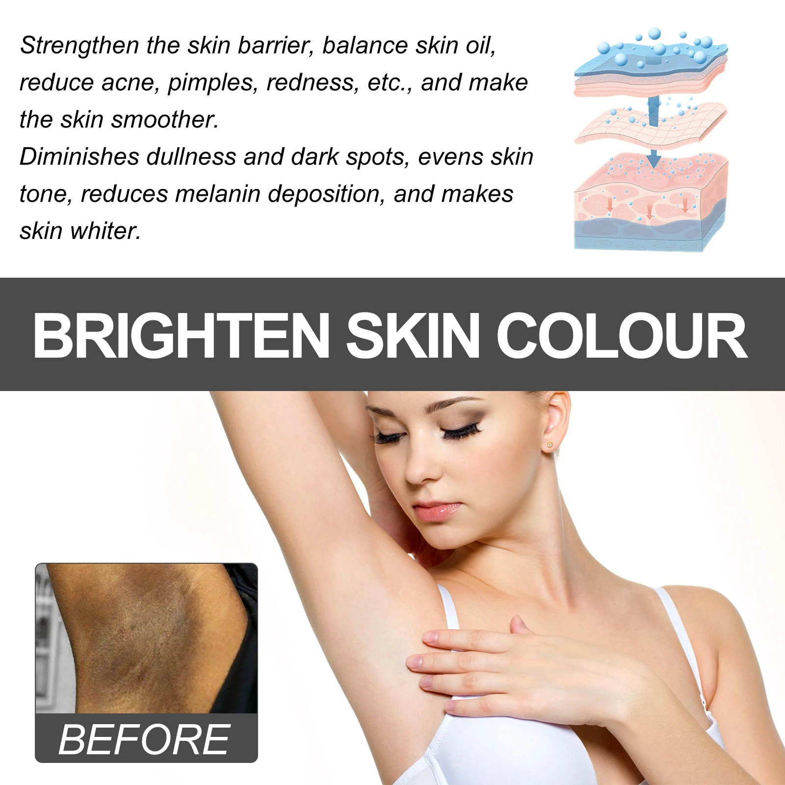 Body Skin Care Intimate Armpit Underarm Remove Dark Spots Inner Thigh Women Sensitive Bikini Areas Private Parts Whitening Cream