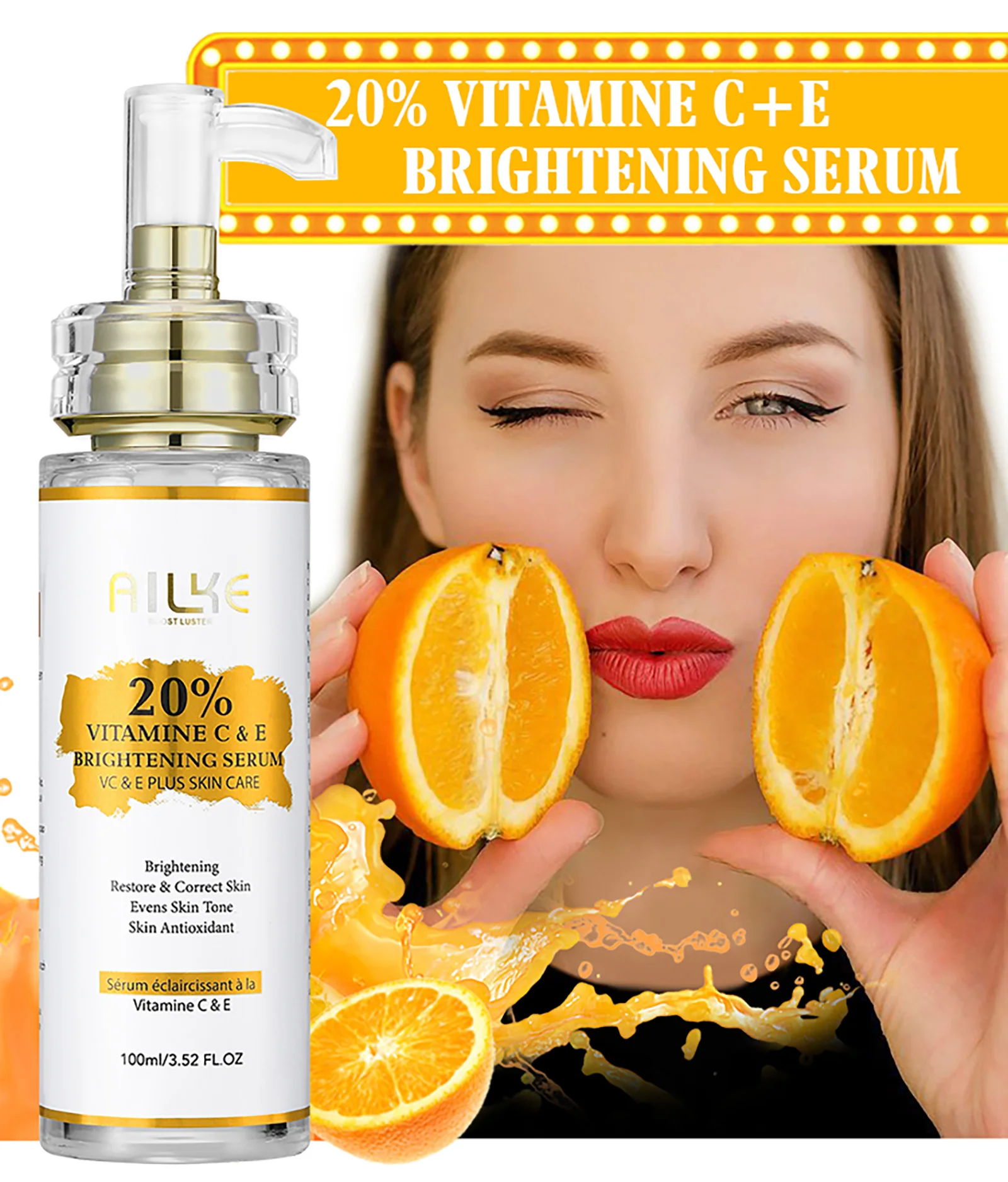 AILKE Vitamin C Skin Care Kit, With Lightening Body Lotion, Even Skin Tone Cream, Whitening Serum, Brightening Soap