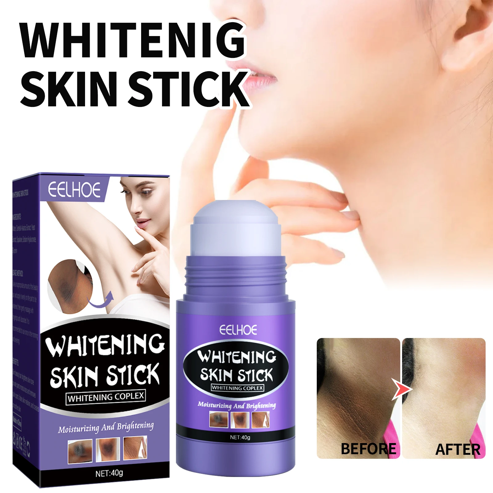 5PCS Beauty Skin Stick Underarm Brighten Cream Diminish Private Area&knee Melanin Improve Dullness Moisturize Body Care Products