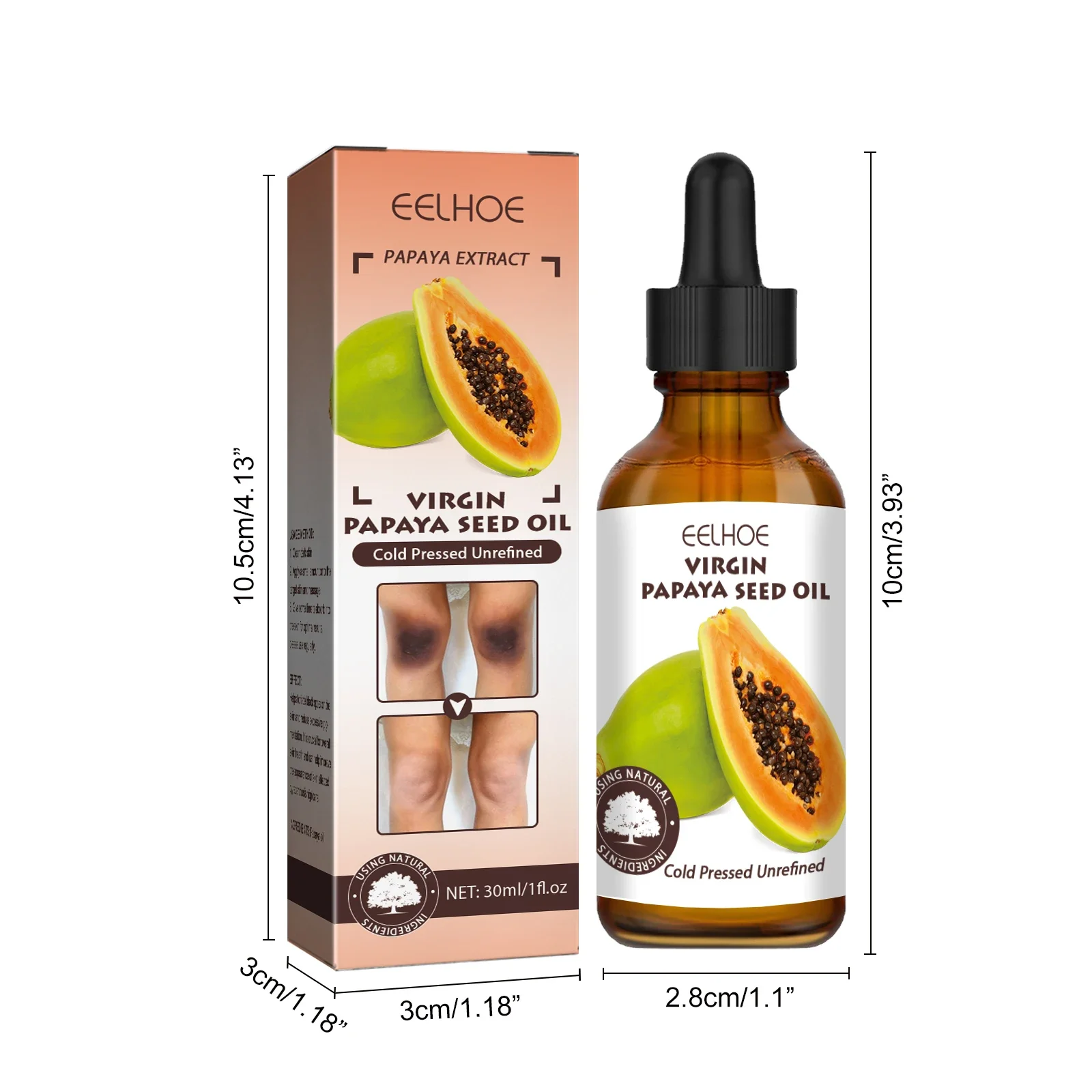 10Pcs Papaya Seed Beauty Oil Diminish Dark Spots Improve Joint And Elbow Melanin Moisturizing Brighten Skin Body Care Products