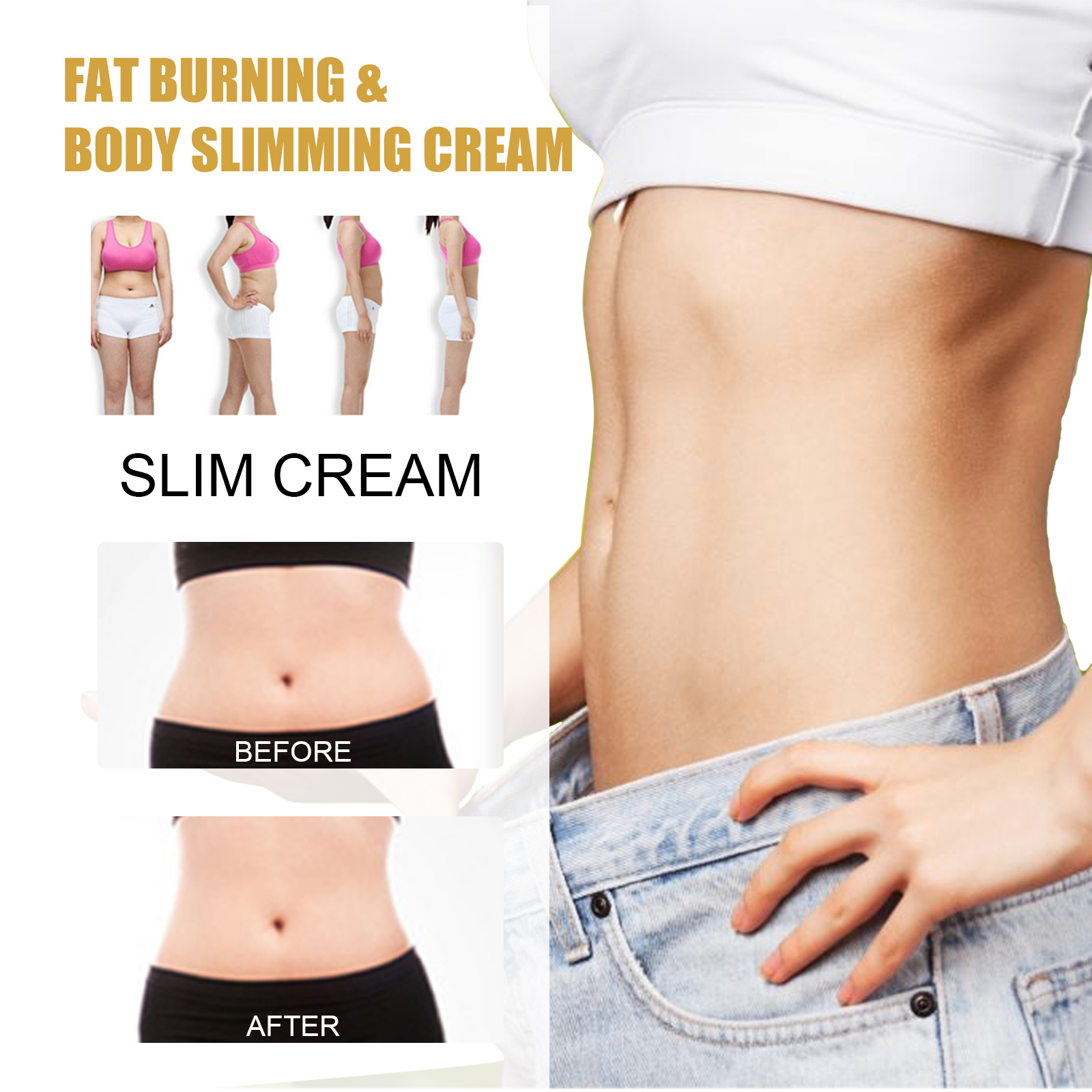 3-Pack Ginger Fat Burning Cream Slimming Fat Burning Kit Body Slimming Massage Full Leg Waist Tightening Skin Fat metabolism Kit