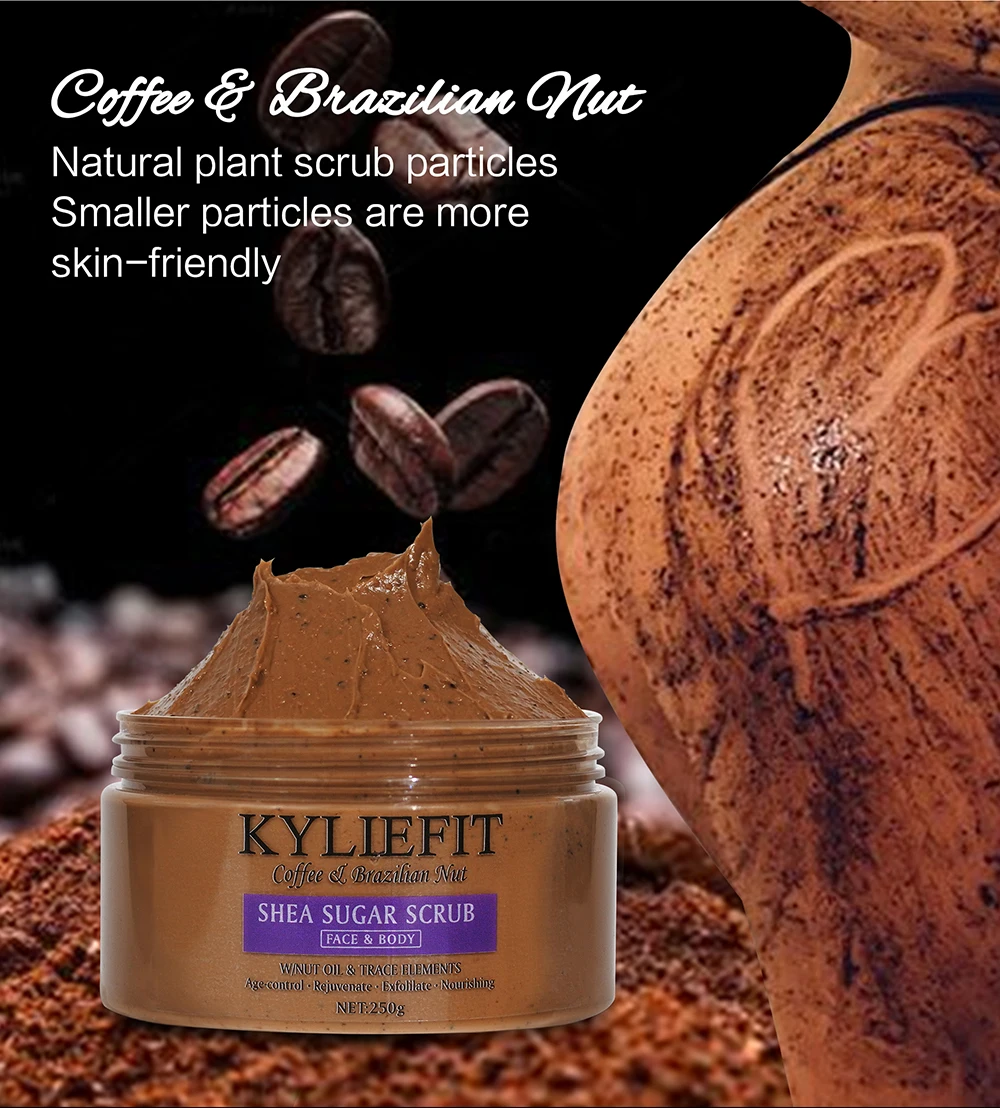 KYLIEFIT Moisturizing and Exfoliating Body, Face, Hand, Foot Scrub - Fights Spots, Whitening Skin, Great Gifts For Women & Men