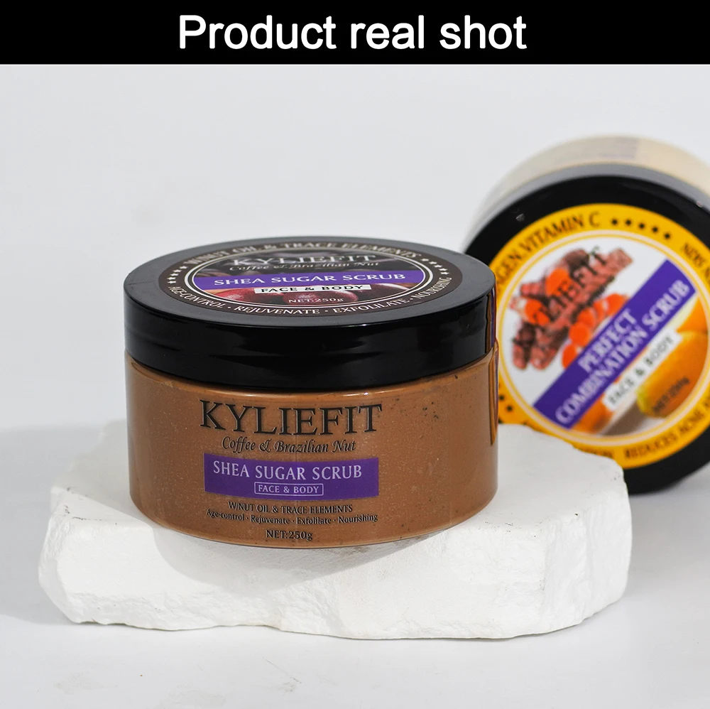 KYLIEFIT Moisturizing and Exfoliating Body, Face, Hand, Foot Scrub - Fights Spots, Whitening Skin, Great Gifts For Women & Men