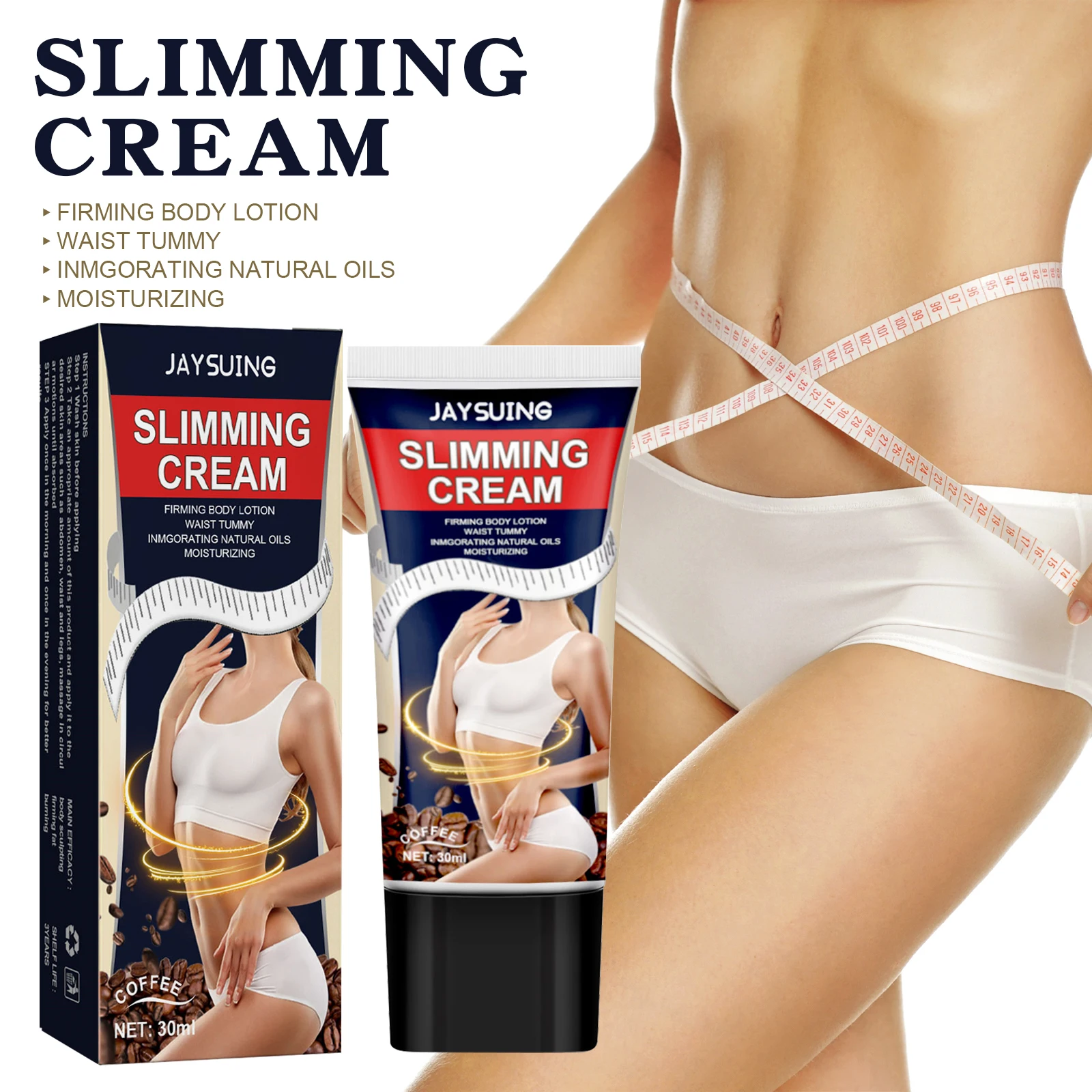 Jaysuing Coffee Body Sculpting Cream tightens and lifts the skin, lifts the buttocks, and massages to moisturize and hydrate