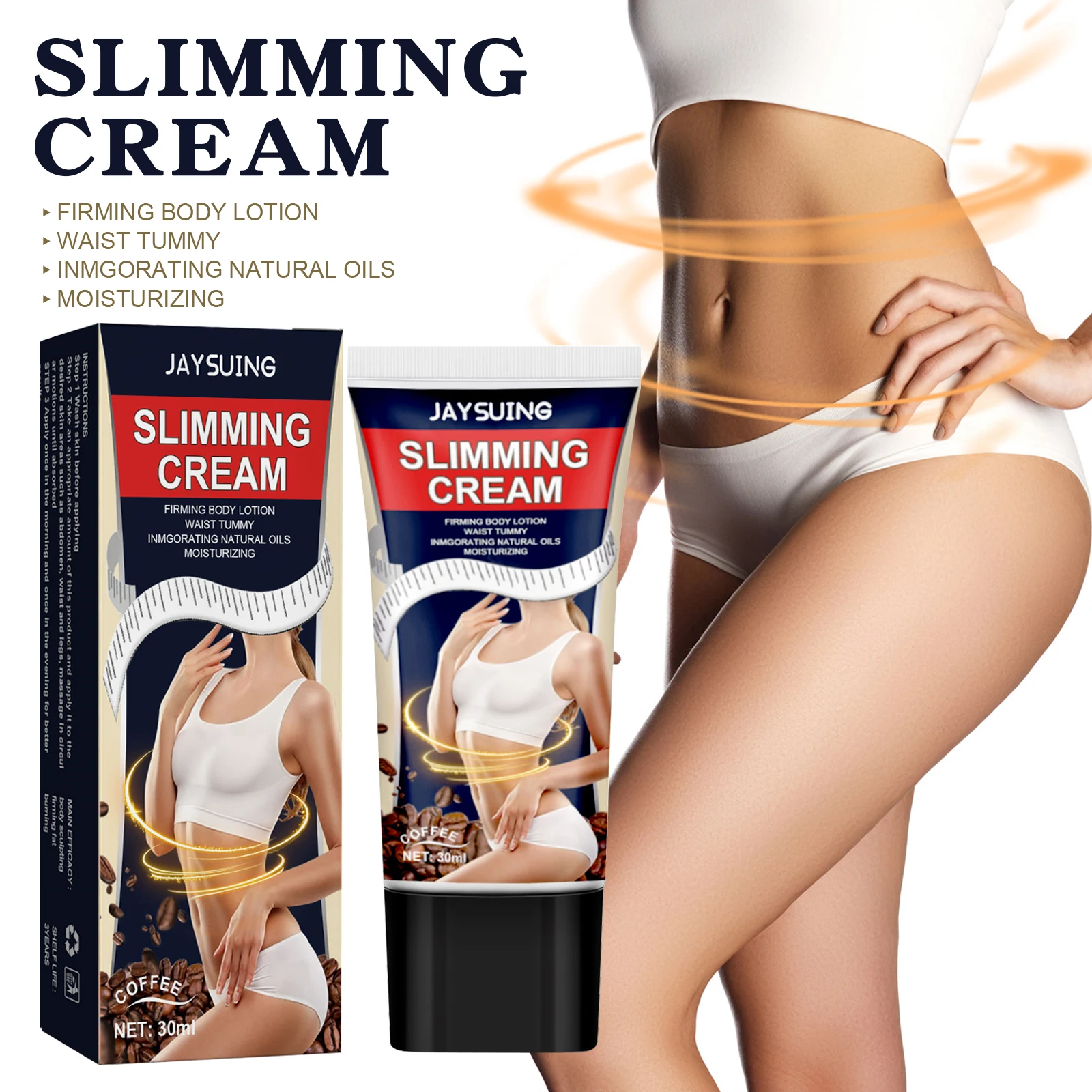 Jaysuing Coffee Body Sculpting Cream tightens and lifts the skin, lifts the buttocks, and massages to moisturize and hydrate