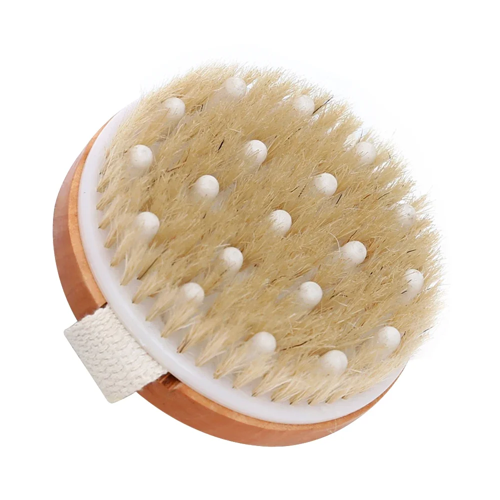 Natural Bristle Bath Brush Exfoliating Wooden Body Massage Shower Brush SPA Woman Man Skin Care Dry Body Brush