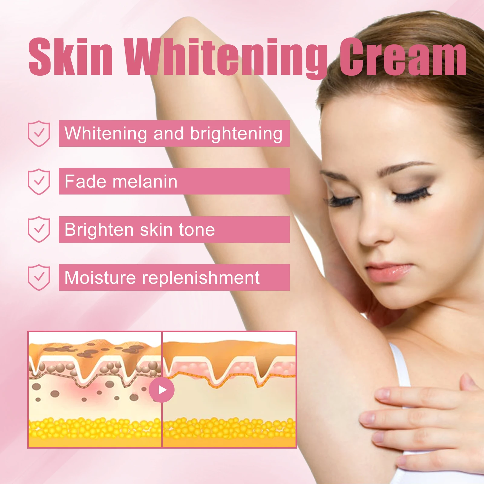 High Quality Repair Joint Black Underarm Darkness Inner Thigh Whiten Brightening Moisturizes Skin Tone Body Beauty Firming Cream