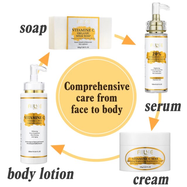 AILKE Vitamin C Skin Care Lightening Body Lotion, Even Skin Tone Cream, Regenerae Serum - Image 2