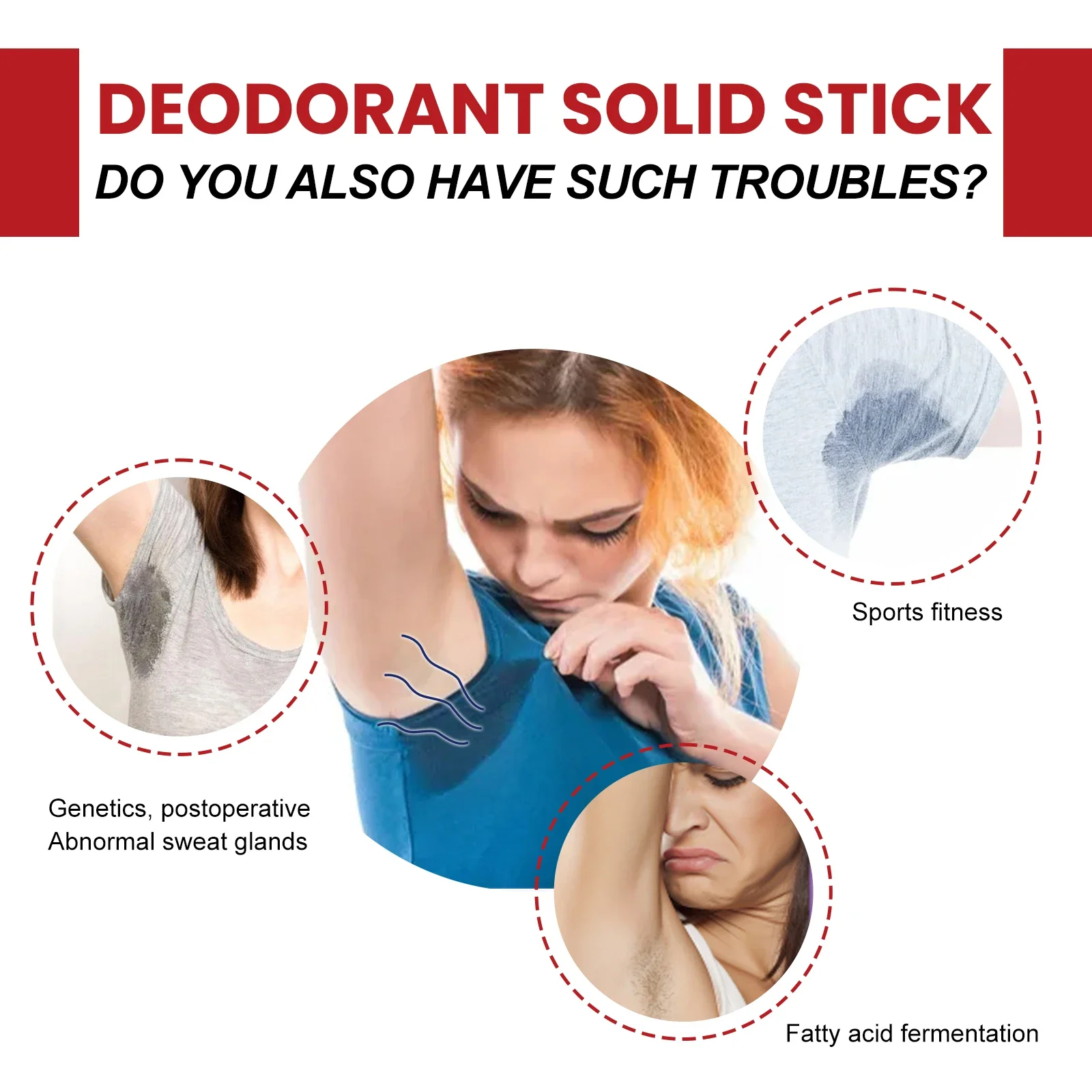 5Pcs Natural Deodorant Underarm Deodorizer Remove Odor Body Odor Sweat Odor Refreshing&Long-Lasting Fragrance Body Care Product