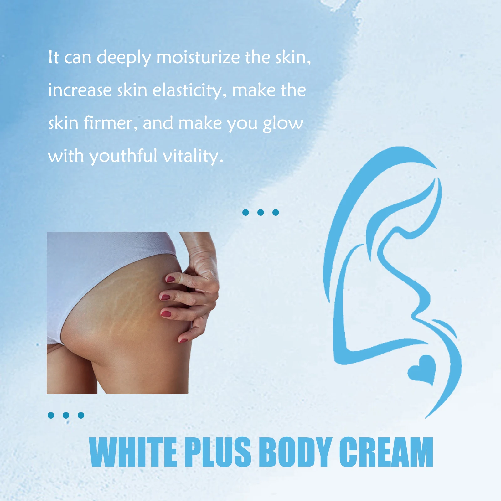 White Plus Body Stretch Marks Care Cream Lightens Dark Spots Reduces Wrinkles Tightens Skin Moisturizes And Hydrates Smooth Skin