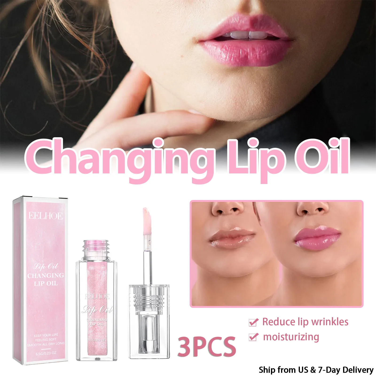 3PCS Discoloration Lip Oil Helps Exfoliate Lips, Smooth Lip Lines, Moisturize And Prevent Dry And Cracked Lips Lip Care Oil