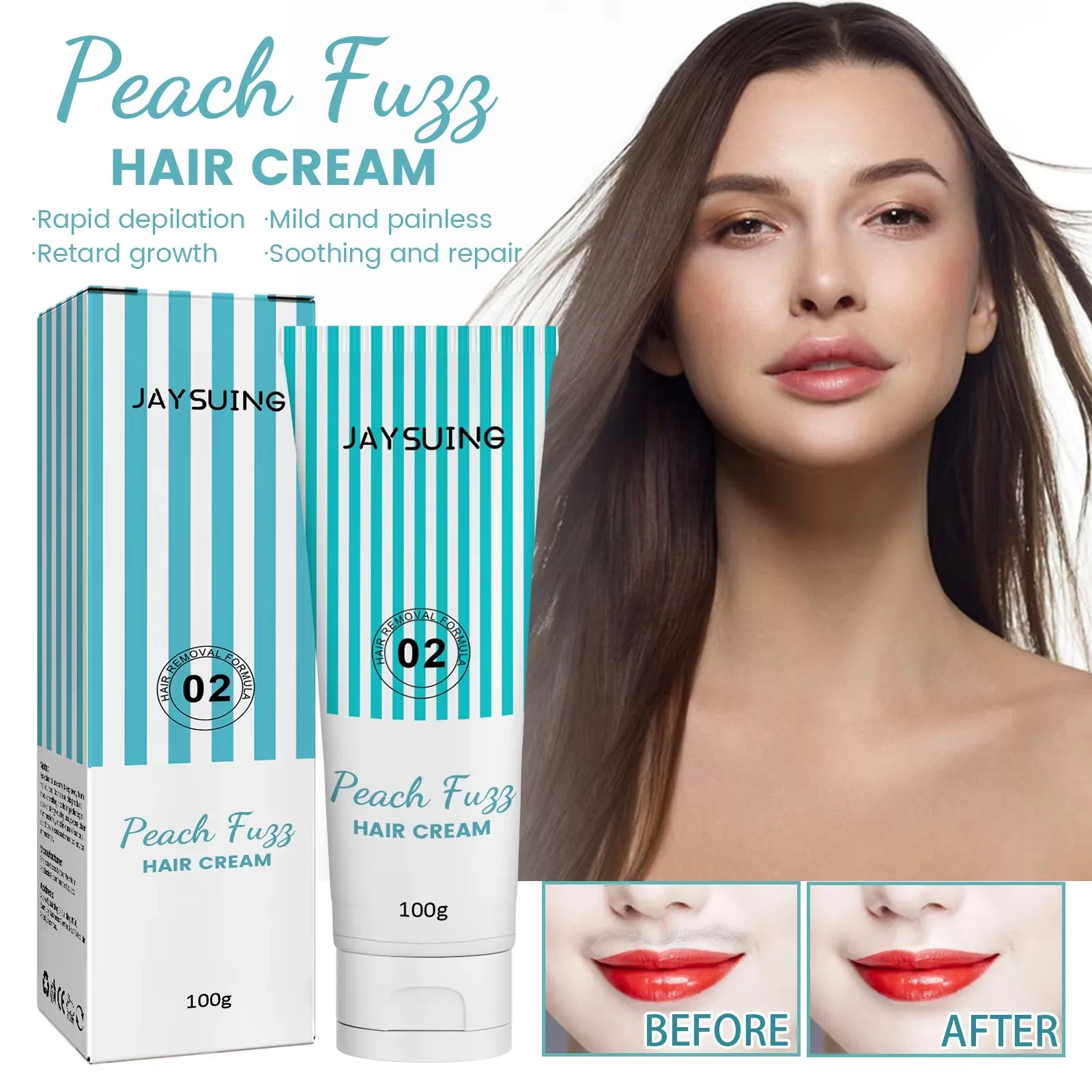 Lip hair removal cream quickly and gently removes lip hair, moisturizes and refreshes, suitable for both men and women