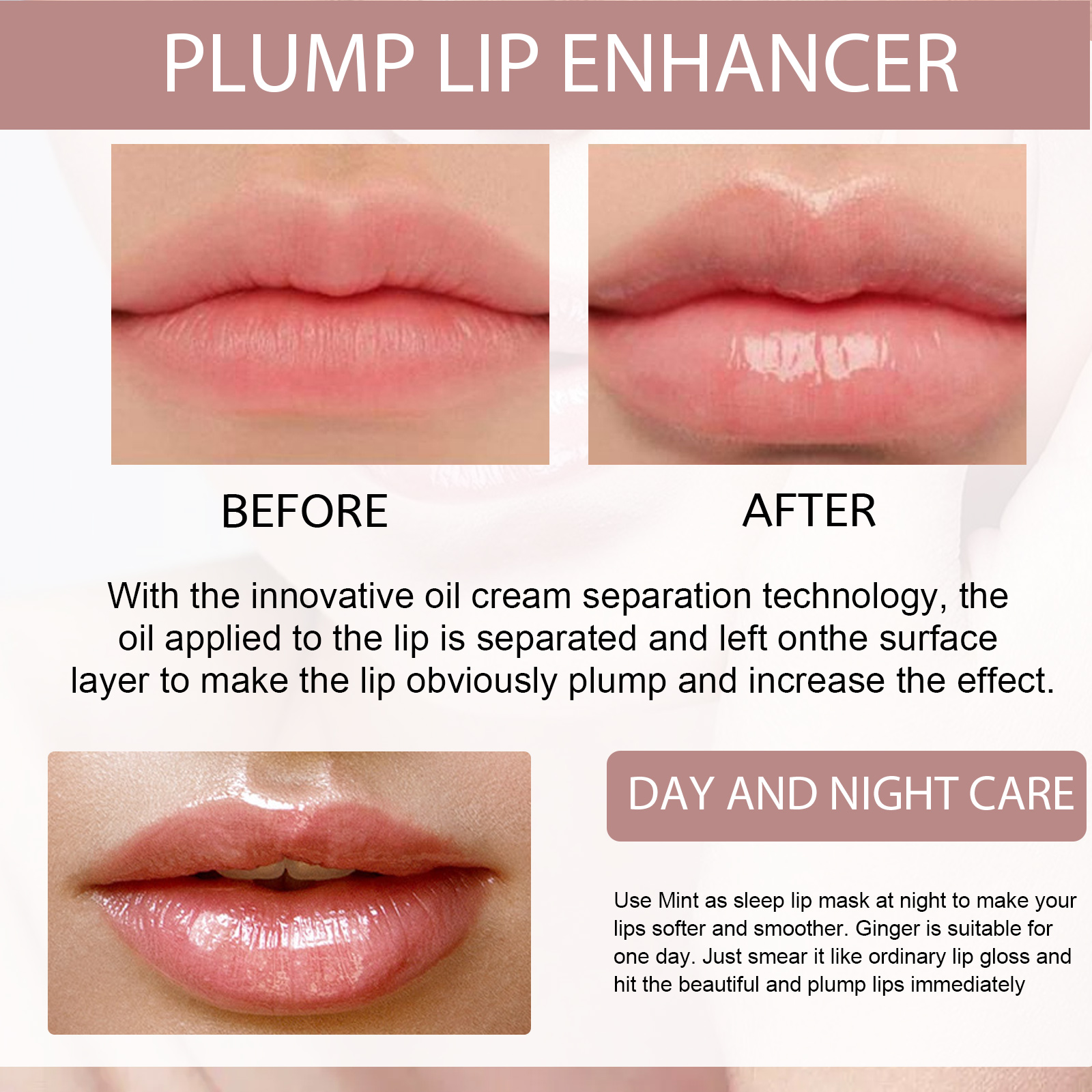 EELHOE Day and Night Lip Moisturizing Capsules Moisturize and Increase Lip Elasticity, Plump Lips, and Plump Lips