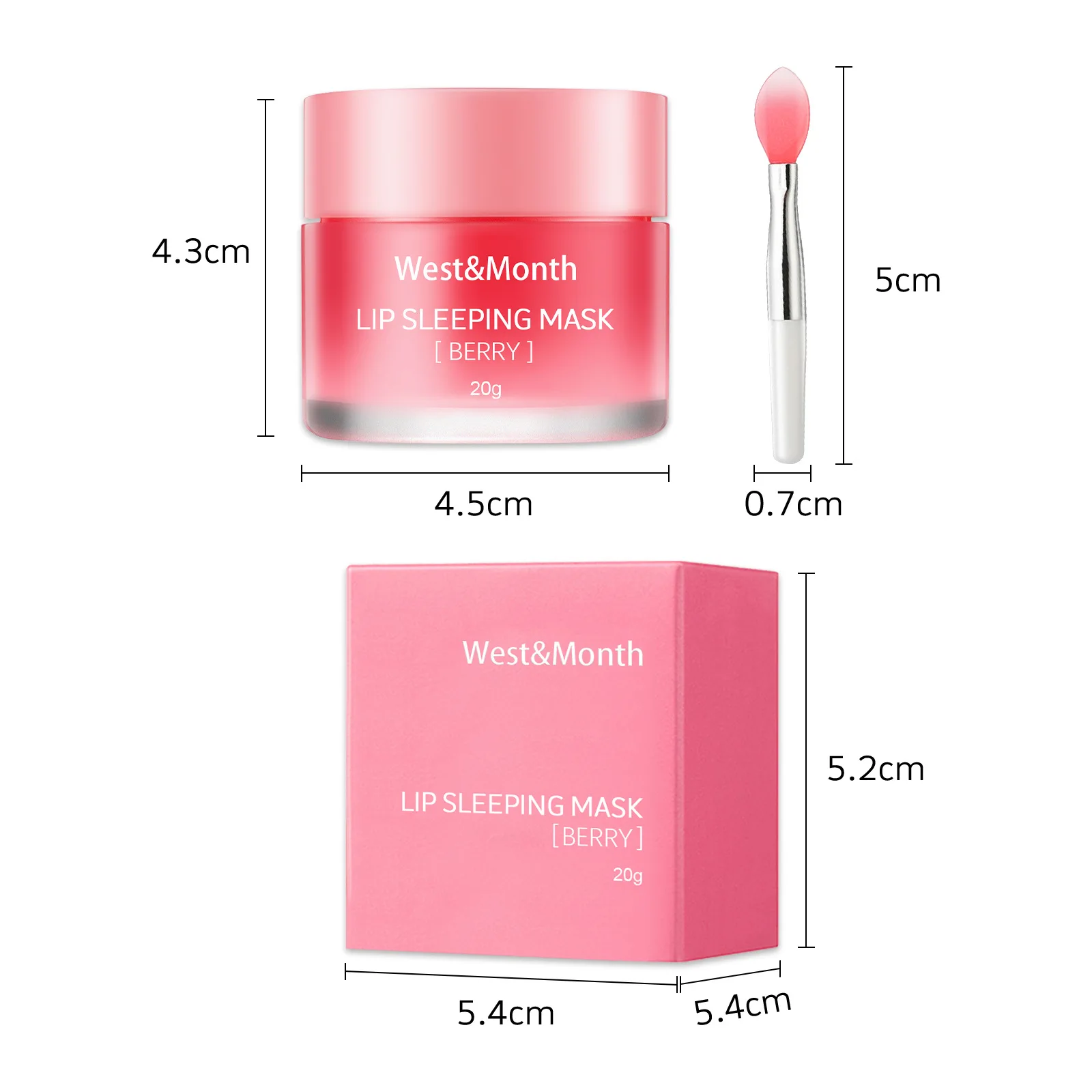 West&Month 20g Moisturizing Lip Sleeping Mask Night Sleep Maintenance Nourish Fade Lip Lines Remove Dead Skin Repairing Lip Balm