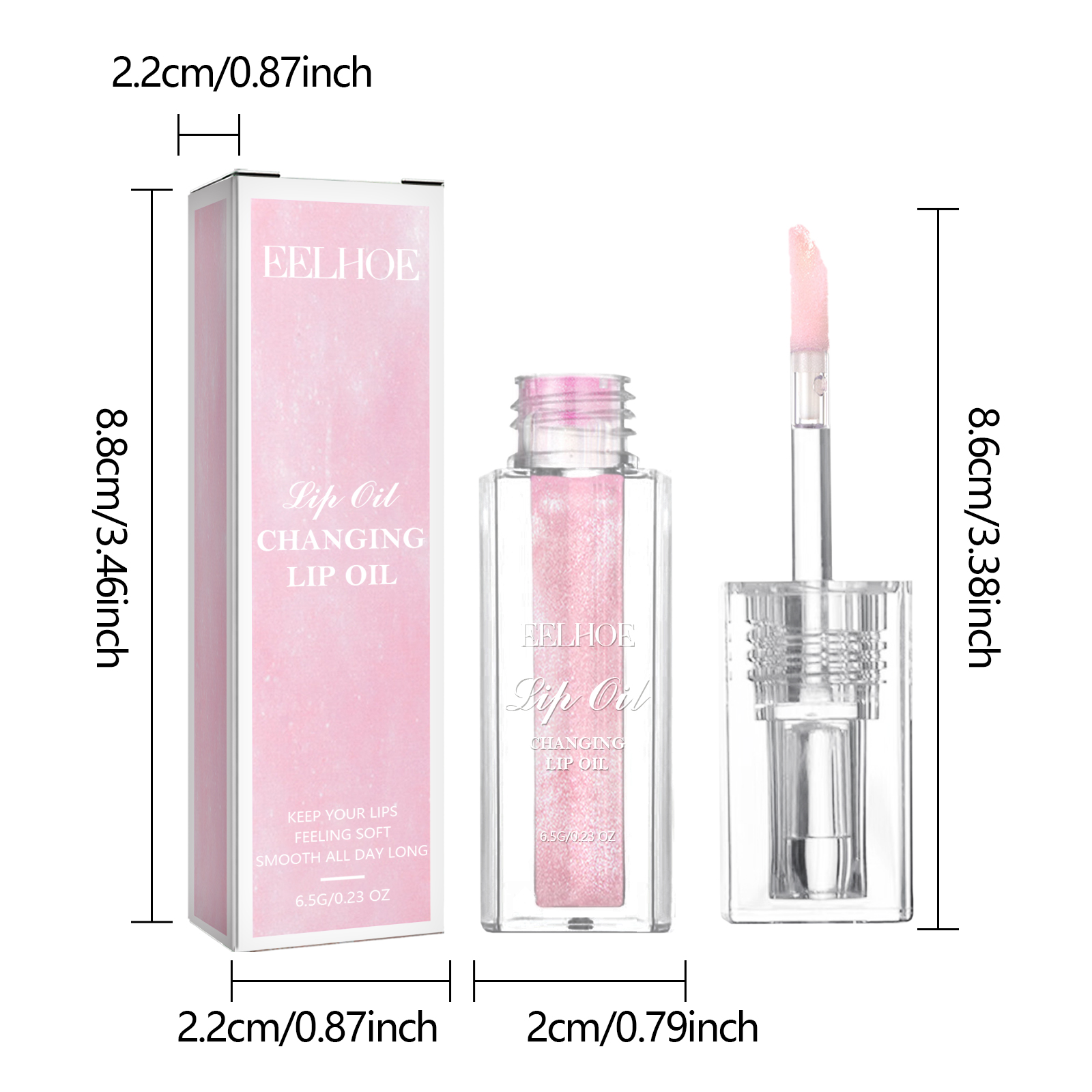 EELHOE Color Changing Lip Oil Transparent Lip Gloss Oil Lip Balm Color Changing Lip Oil Chapped Lip Care Moisturizer