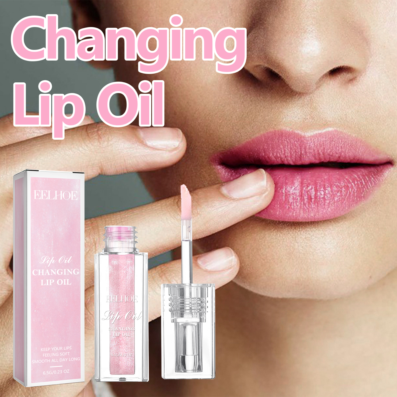 EELHOE Color Changing Lip Oil Transparent Lip Gloss Oil Lip Balm Color Changing Lip Oil Chapped Lip Care Moisturizer