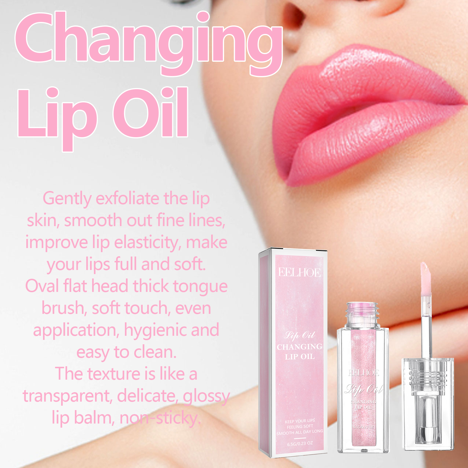 EELHOE Color Changing Lip Oil Transparent Lip Gloss Oil Lip Balm Color Changing Lip Oil Chapped Lip Care Moisturizer