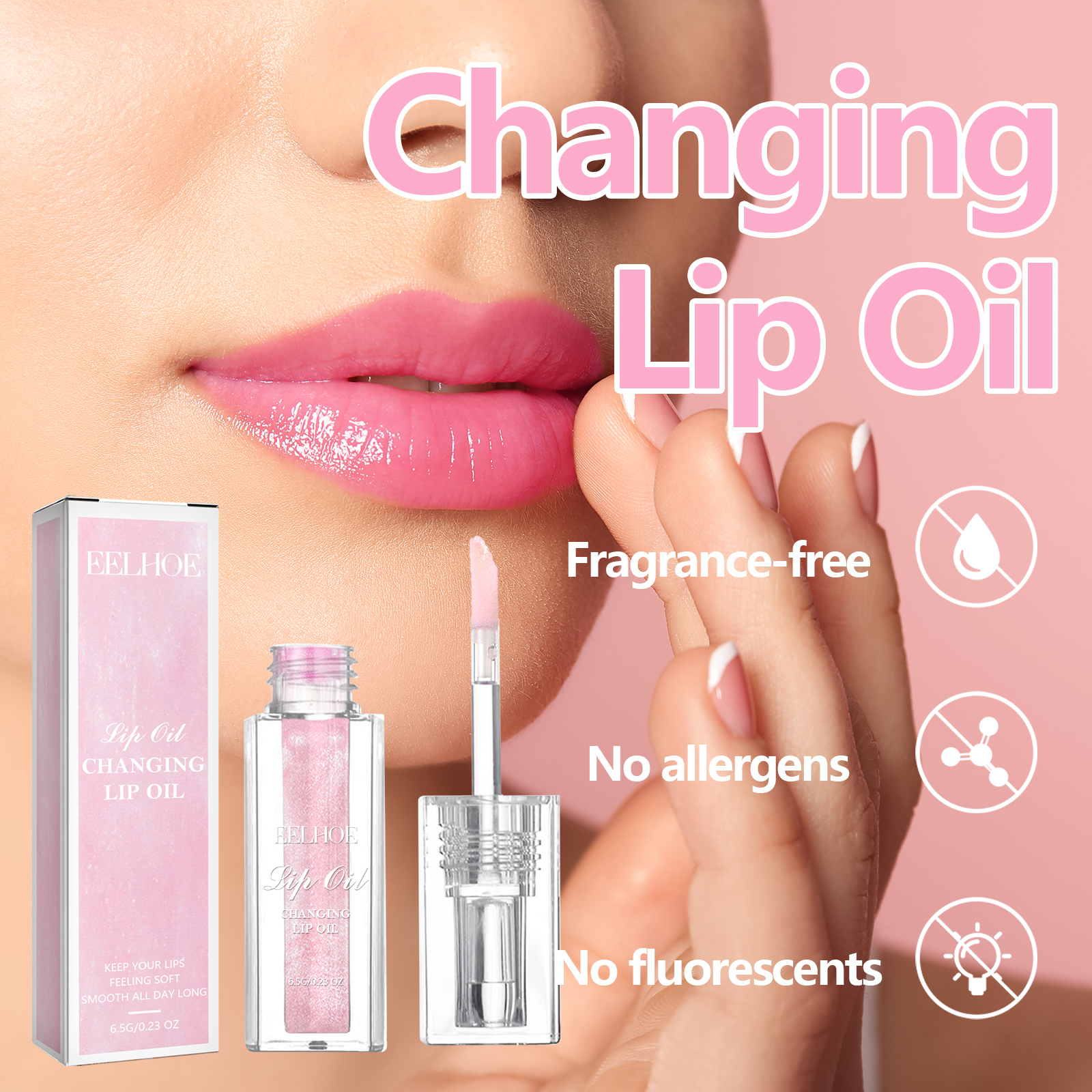 EELHOE Color Changing Lip Oil Transparent Lip Gloss Oil Lip Balm Color Changing Lip Oil Chapped Lip Care Moisturizer