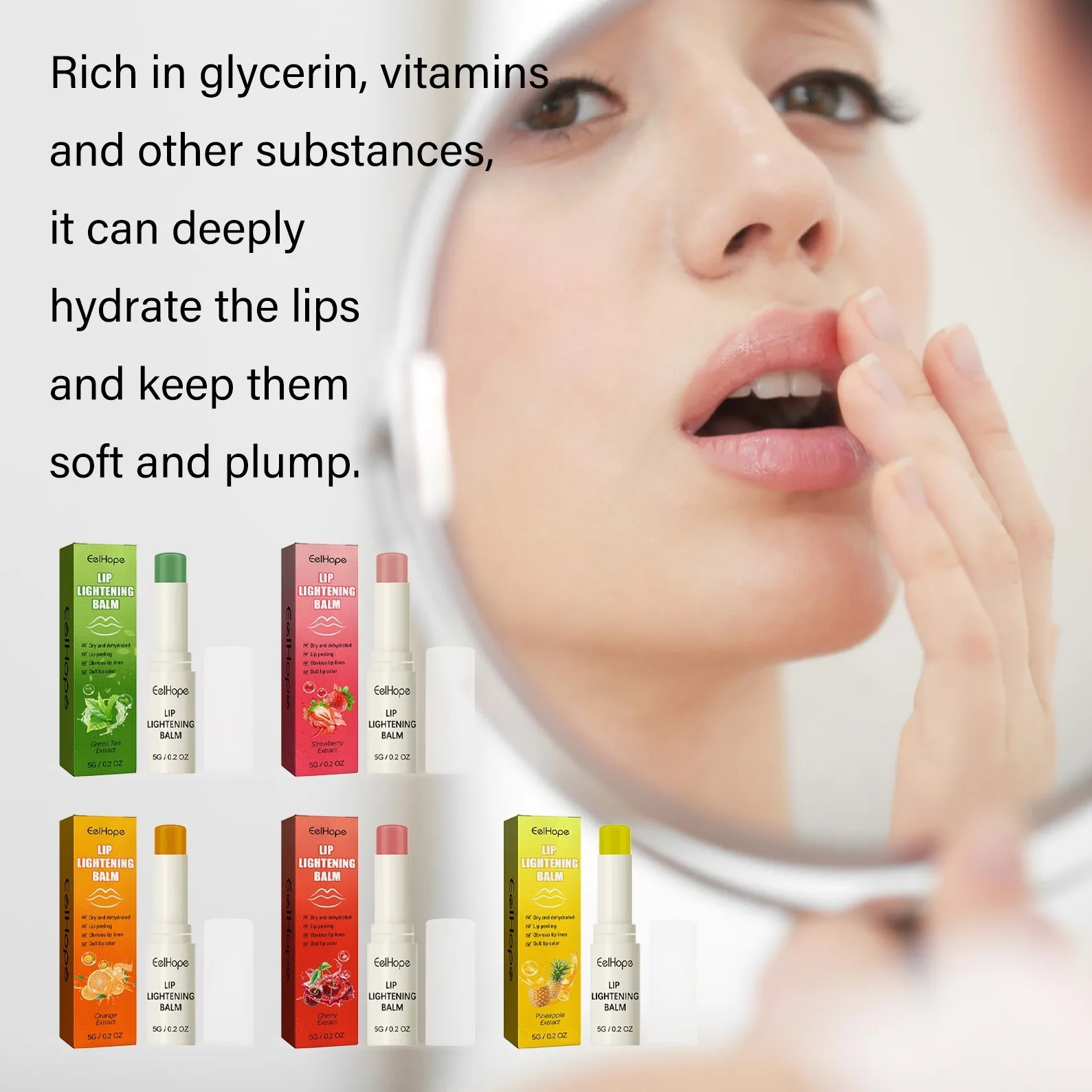 Lip Lightening Balm Long-lasting Hyaluronic Remove Dark Melanin Exfoliate Jelly Plump Moisturizing Nourishing Essence Lip Care
