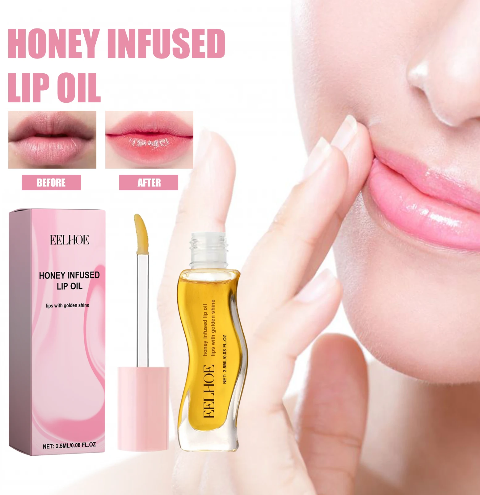 Honey Moisturizing Lip Oil Moisturizes and lightens lips to prevent chapped and cracked lips Moisturizing and nourishing Lip Oil