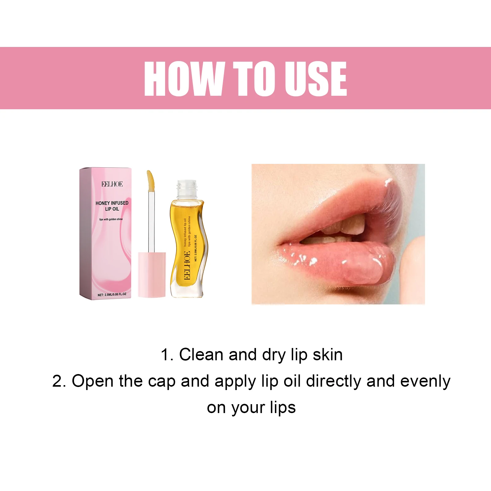 Honey Moisturizing Lip Oil Moisturizes and lightens lips to prevent chapped and cracked lips Moisturizing and nourishing Lip Oil