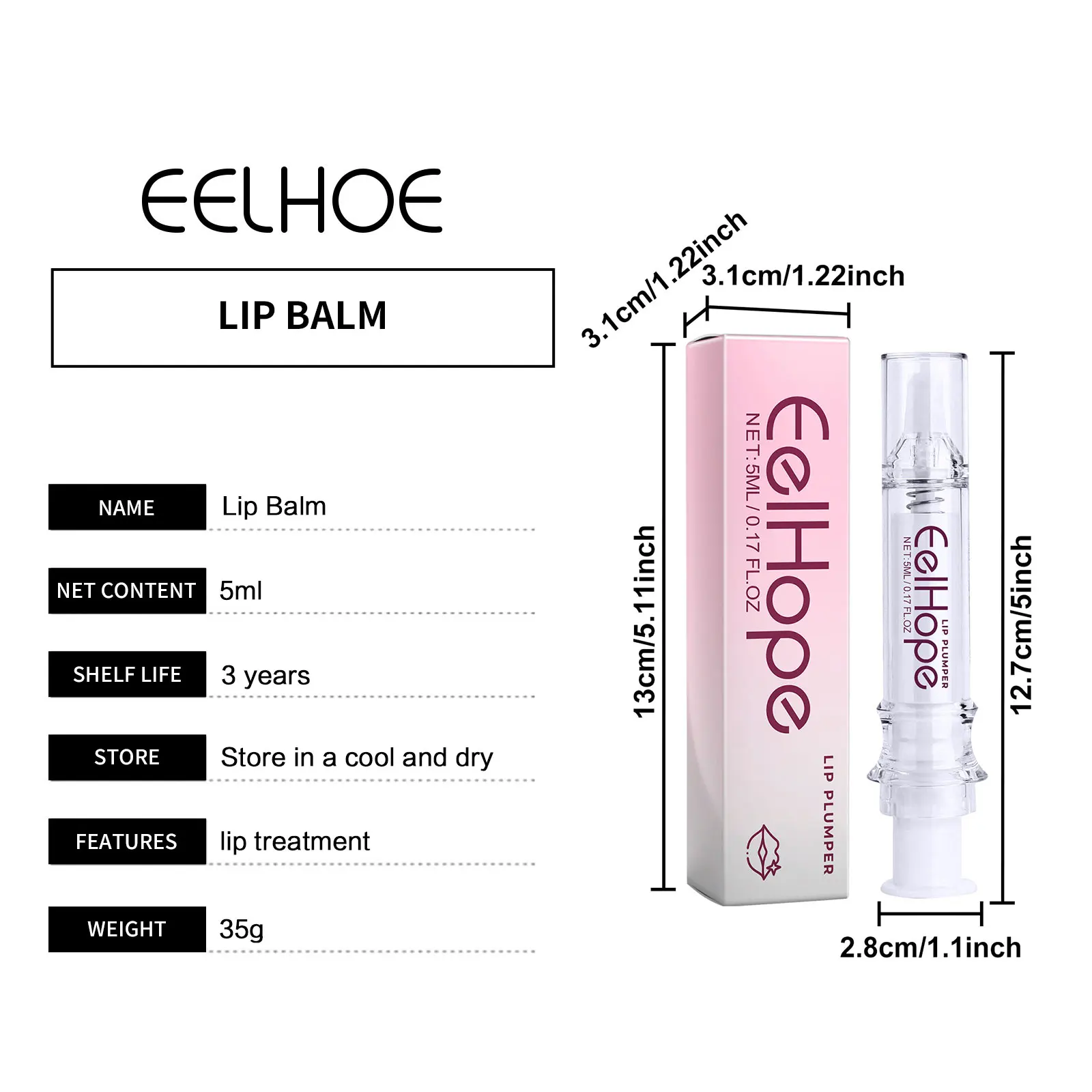 Moisturizing Lip Balm Hydrating & Nourishing Lip Balm Chapped Lips - Reduces Lip Lines Prevents Cracking - Best Lip Care Balm