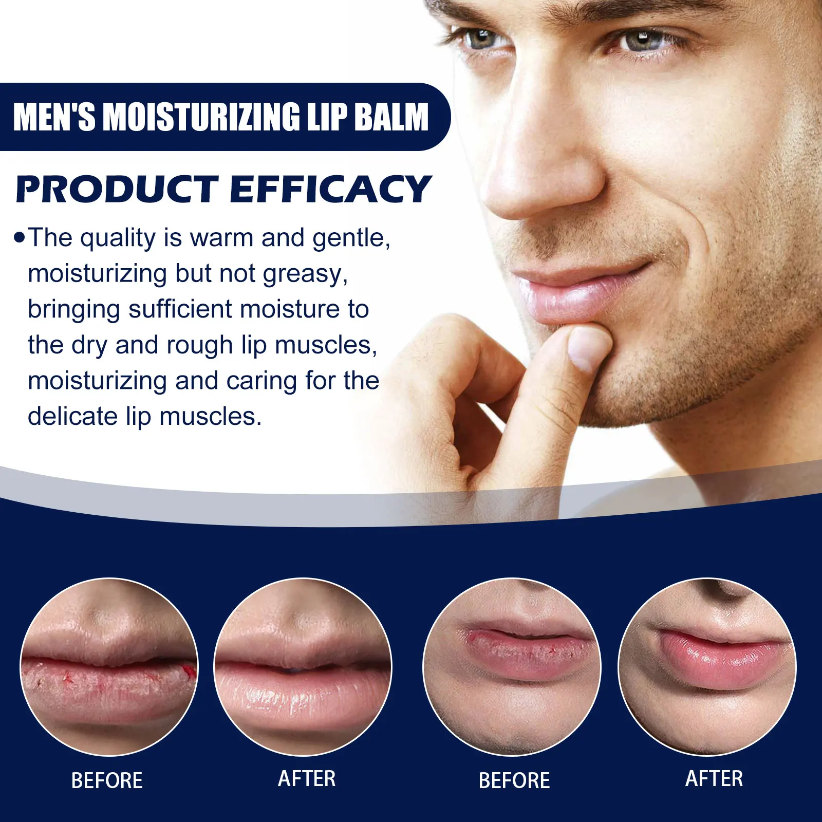 EELHOE Men's Lip Balm Moisturizing Lip Balm Deep Maintenance Saving Cracking Prevent Dry Lip Crack Lasting Lip Care for Winter