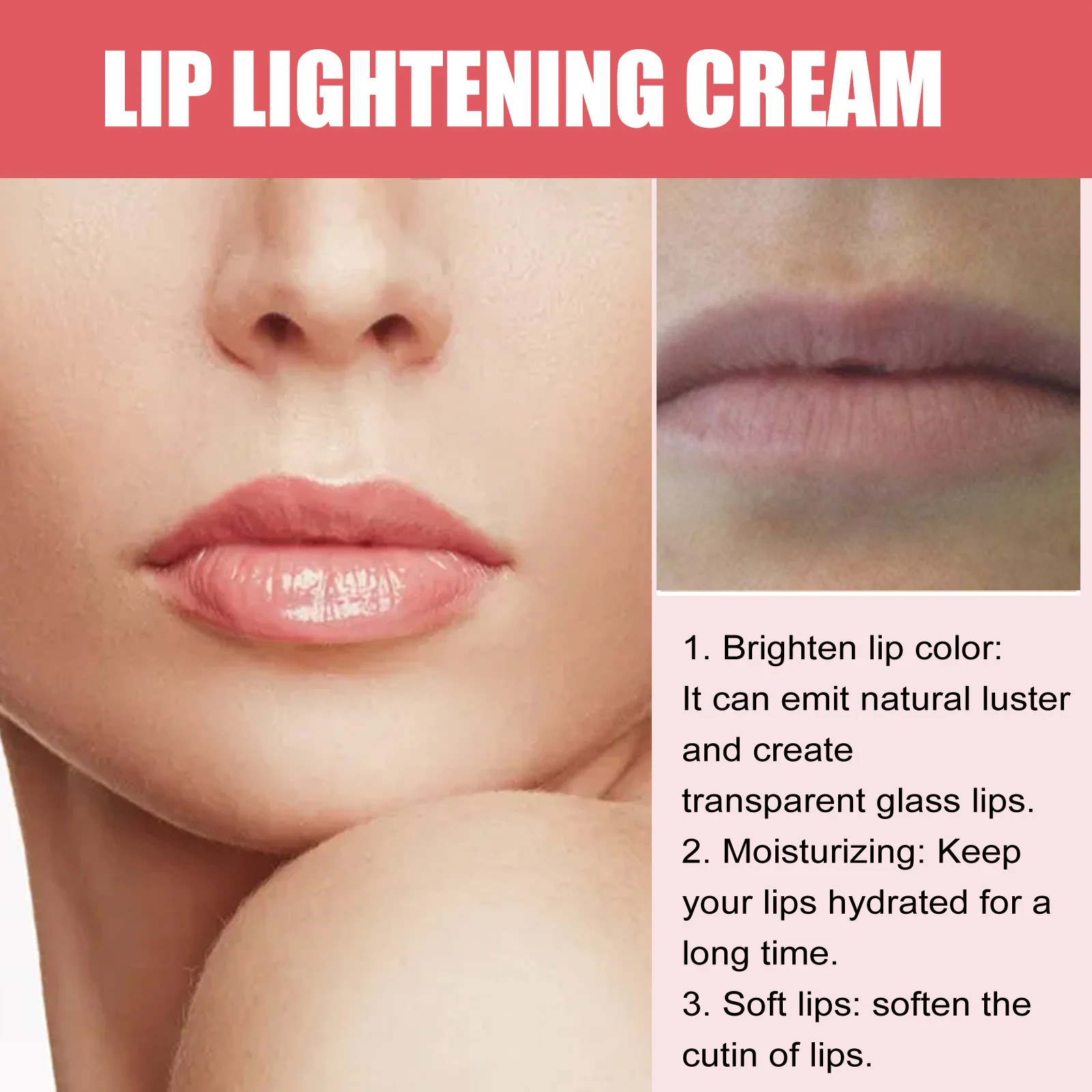 3PCS Lips Lightening Cream Fading Lip Lines, Removing Dead Skin, Brightening Lip Color, Moisturizing NourishingLip Care Cream