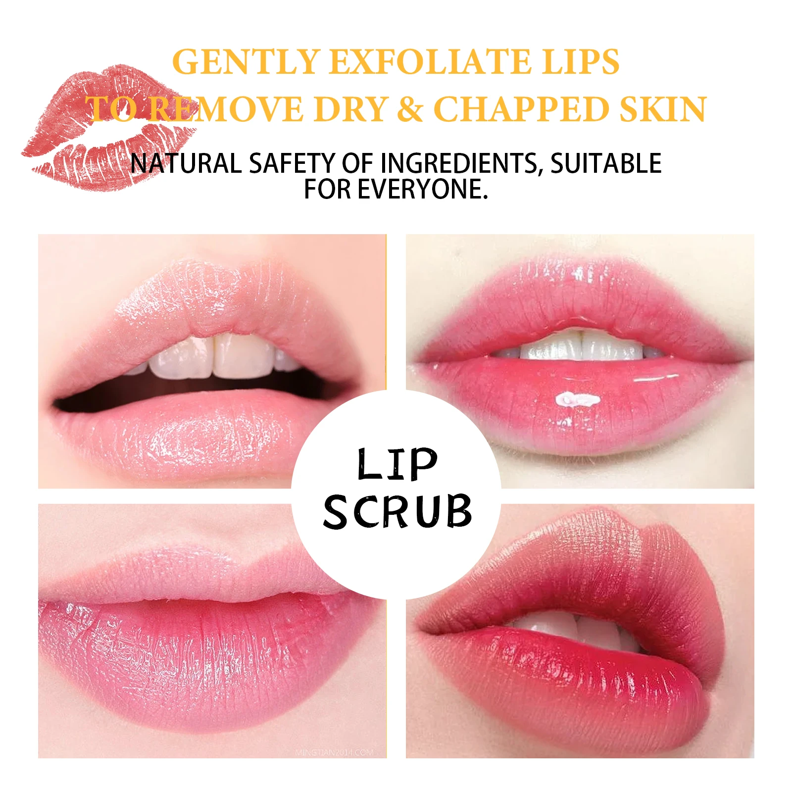 Orange Lip Scrub Prevents Dry And Cracked Lips Removes Dead Skin Lightens Lip Wrinkles Moisturizes & Nourishes Lips Care Product