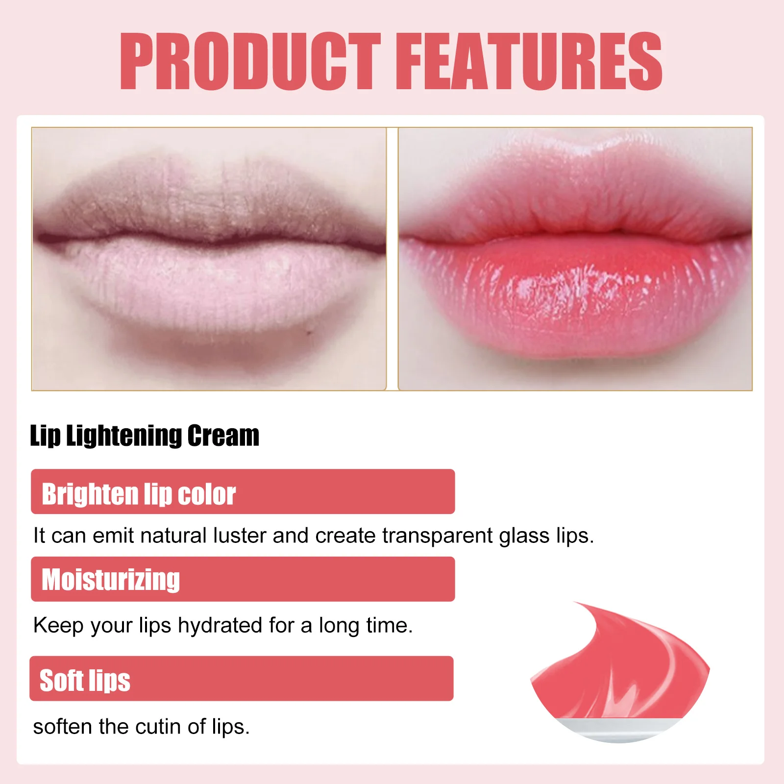 Lip Care Cream Black Dark Smoke Lip Removal Moisturizing Nourish Brighten Fade Lips Line Bleach Anti Crack Lip Lightening Cream