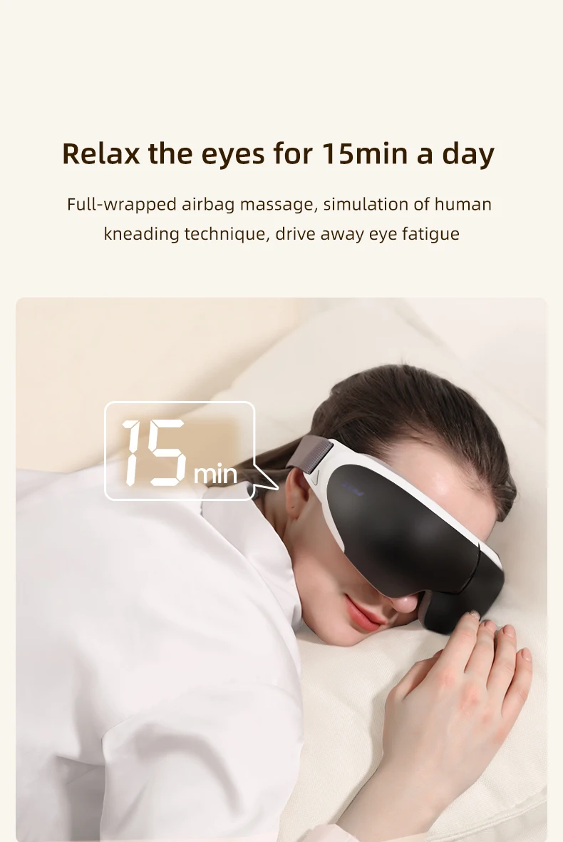 Electric Eye Massager Mask Heated Eye Mask Smart Airbag Vibration Eye Care Instrument Eye Massage Relaxation Relief Fatigue