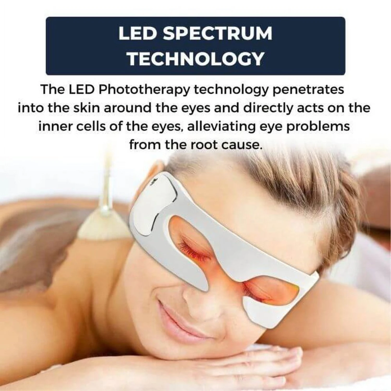 Anti-Aging Eye Massager Glasses, Rechargeable Red Light Led Eye Mask With Led Therapy for Wrinkles, Puffiness, Dark Circles, and