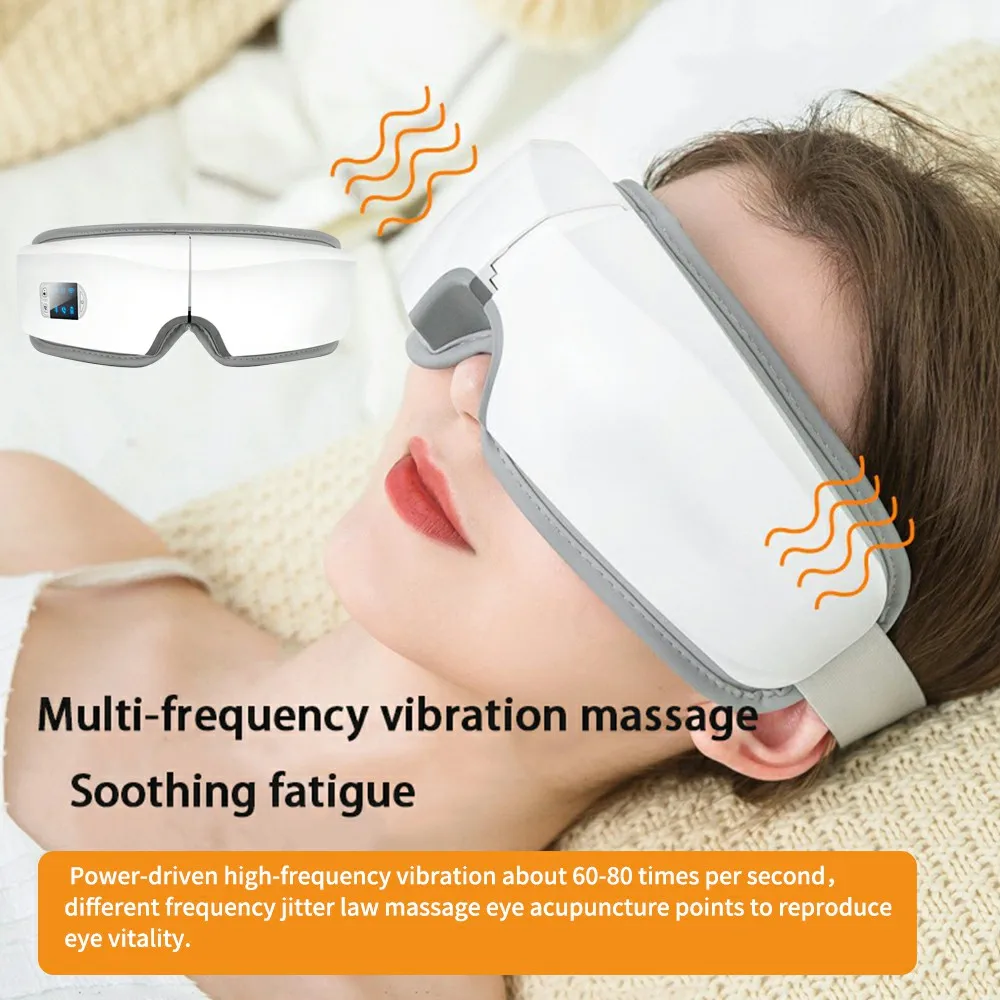 4D Smart Eye Massager Hot Compress Airbag Vibration Eyes Massage Mask Eye Care Instrumen Relieve Fatigue Sleeping Cover